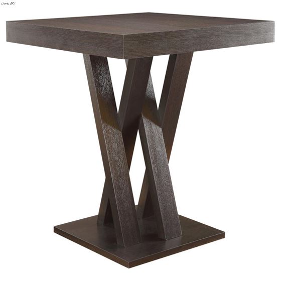 Freda Cappuccino Double X shaped Square Bar Table 100520
