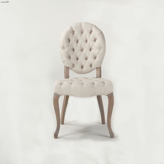 Penelope Tufted Linen Chair front