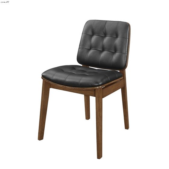 Redbridge Black Tufted Leatherette And Natural Walnut Dining Chair 106596 - Set of 2 By Coaster