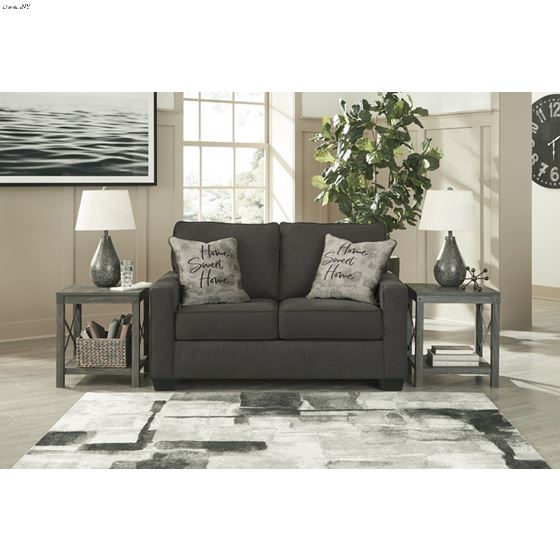 Lucina Charcoal Fabric Loveseat 59005-3