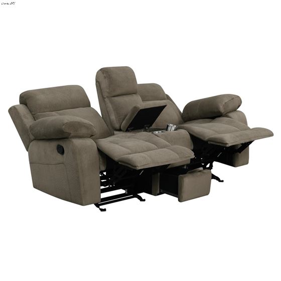 Myleene Mocha Glider Reclining Loveseat with Con-3