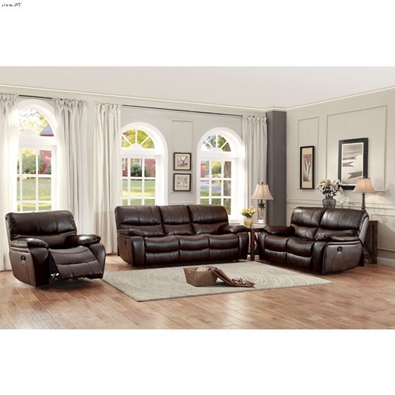 Pecos Brown Leather Reclining Living Room Collecti