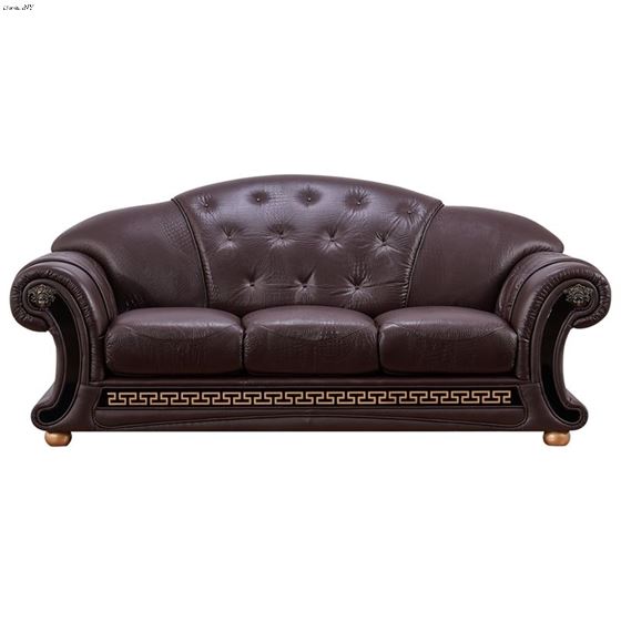 Apolo Tufted Brown Leather Sofa By ESF Furniture