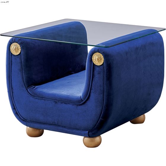 Giza Blue Velvet End Table By ESF Furniture