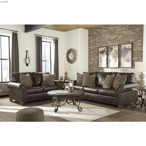 Nicorvo Coffee Faux Leather Sofa 80505-4