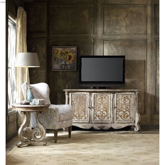 Chatelet 68 inch Distressed White Entertainment-3
