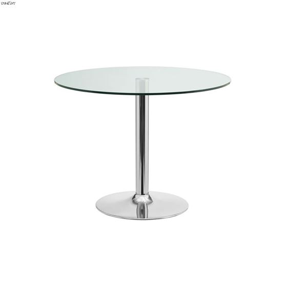Forte Chrome Clear Glass Dining Table 1