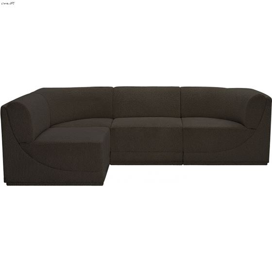 Ollie 98 inch Brown Boucle Fabric Sectional By Meridian Furniture