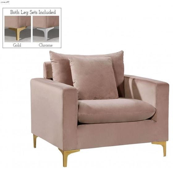 Naomi Pink Velvet Chair Naomi_Chair_Pink by Meridian Furniture