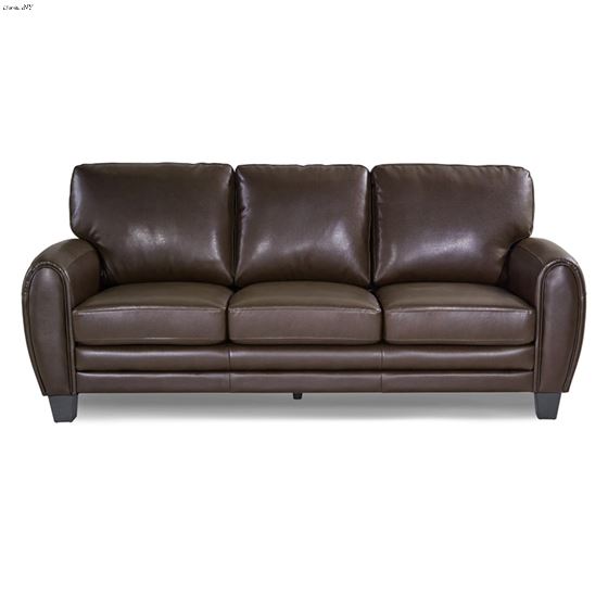 Rubin Brown Bonded Leather Sofa 9734DB-3 by Homelegance