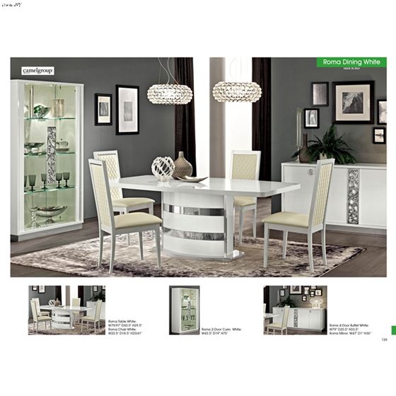 Roma White Dining Table Collection