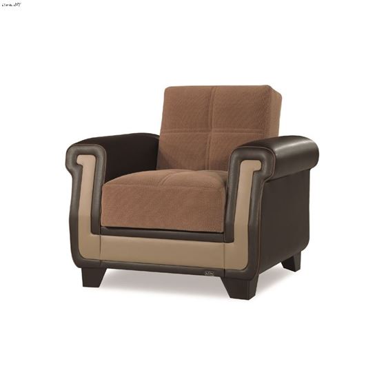 Proline Brown Microfiber Fabric Chair by CasaMode