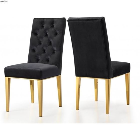 Capri Black Upholstered Tufted Velvet Dining Chair