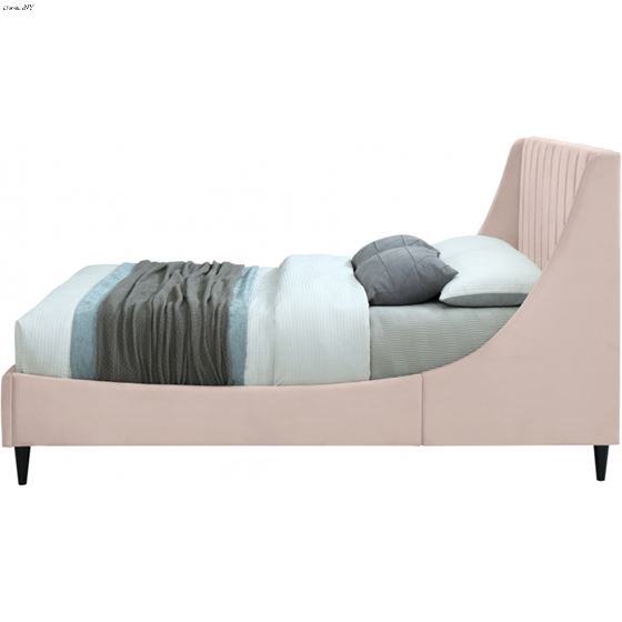 Eva Pink Velvet Upholstered Bed-3
