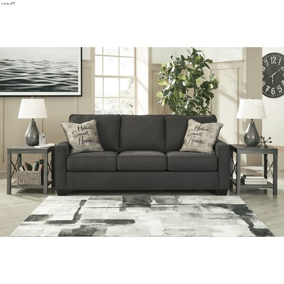 Lucina Charcoal Fabric Sofa 59005-3