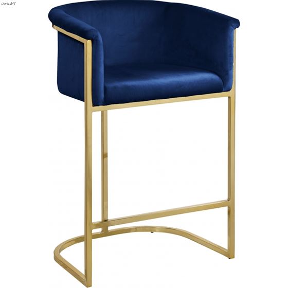 Donatella Navy Velvet Counter Stool By Meridian Furniture