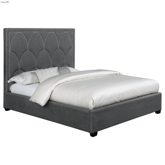 Bowfield Charcoal Upholstered Panel Bed 315900 By Coaster