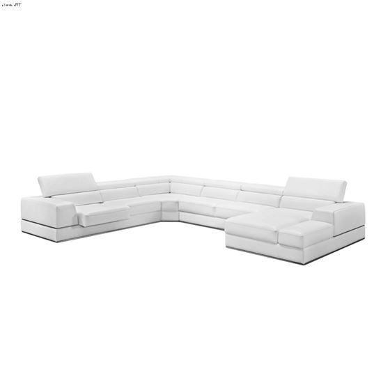 5106 Modern White Italian Leather Sectional- 2