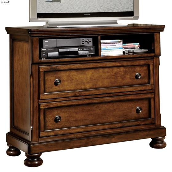 Cumberland Brown 2 Drawer Media TV Chest 2159-11 by Homelegance