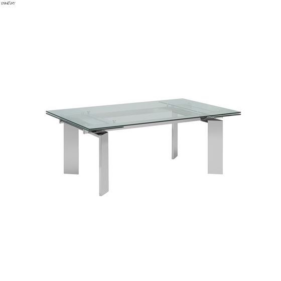 Euphoria Clear Glass Extendable Dining Table 3