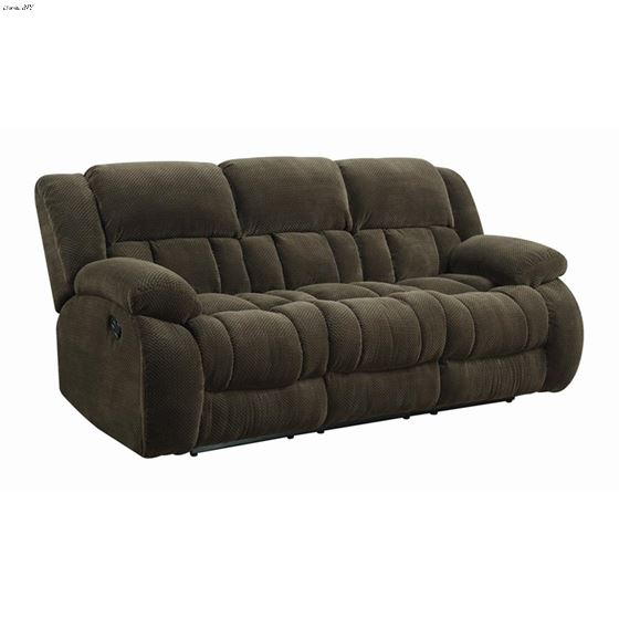 Weissman Chocolate Plush Pillow Top Arm Reclining Sofa 601924 By Coaster