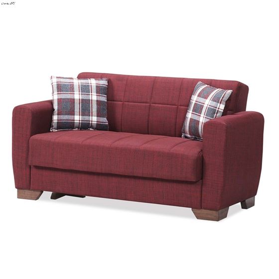 Barato Burgundy Upholstered Convertible Loveseat with Storage By Ottomanson