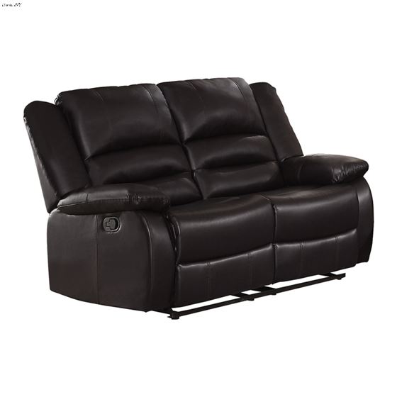 Jarita Brown Faux Leather Reclining Love Seat 8329BRW-2 By Homelegance