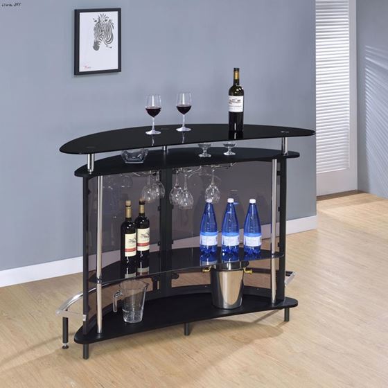 Coaster Amarillo Black Glass Bar Unit 101065 2