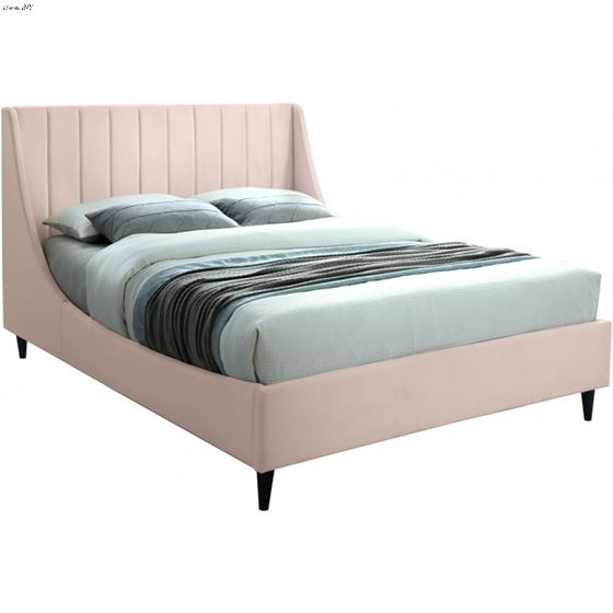Eva Pink Velvet Upholstered Bed By Meridian Furniture