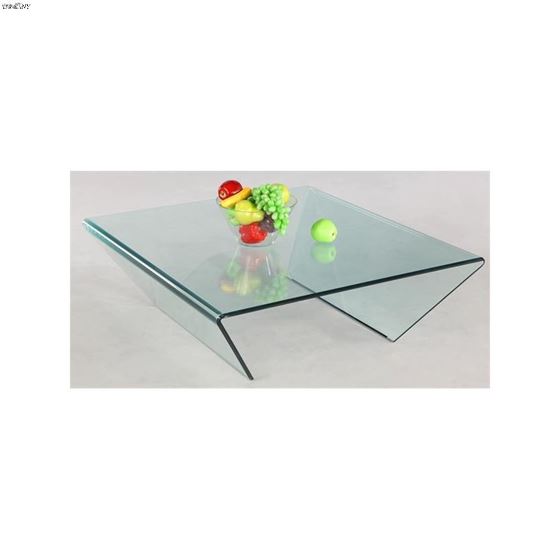 Square Bent Glass Cocktail Table 72102-SQ-CT