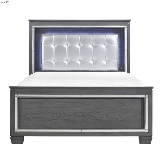 Allura Grey Queen Panel Bed 1916GY-1 By Homelegance