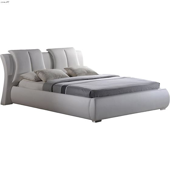 Modern White Queen Leatherette Bed 8269 By Global Furniture USA