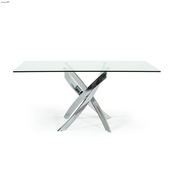 Modrest Pyrite Modern Rectangular Glass Dining Table