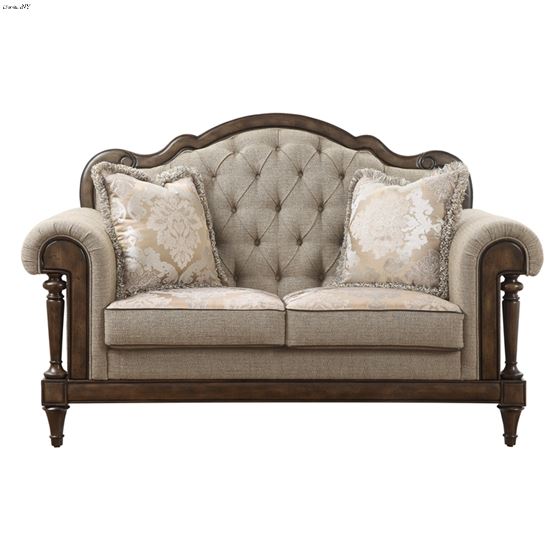 Heath Court Brown Fabric Love Seat 16829-2 By Homelegance
