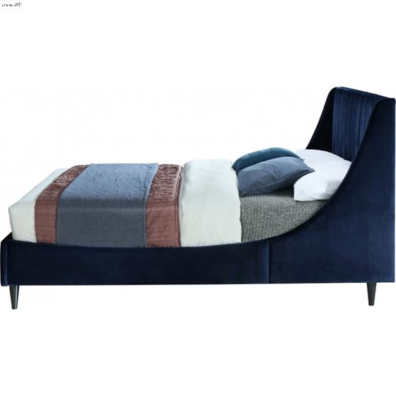 Eva Navy Velvet Upholstered Bed-3