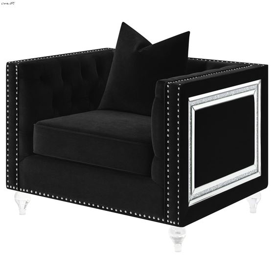 Delilah Black Velvet Tufted Chair 509363-3