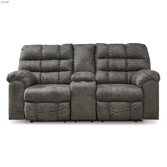 Derwin Concrete Fabric Reclining Loveseat with-3