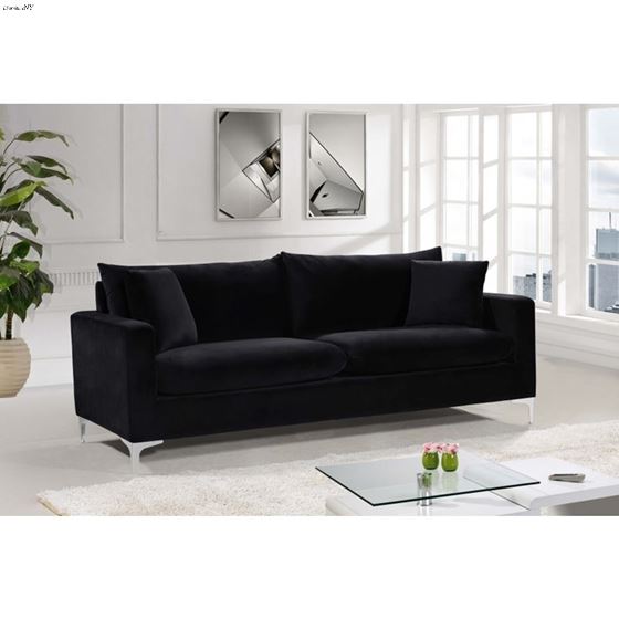 Naomi Black Velvet Sofa Naomi_Sofa_Black by Meridian Furniture