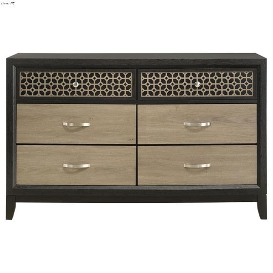 Valencia Black and Light Brown 6 Drawer Dresser-3