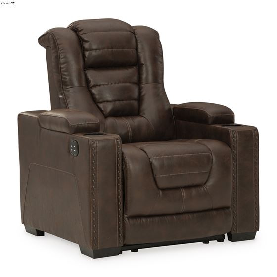 Owner's Box Thyme Leather Power Recliner By Ashley Signature Design
