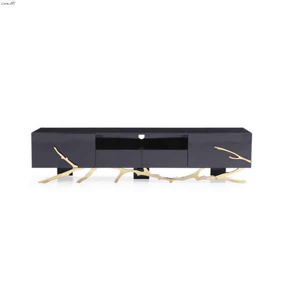 Modrest Legend 79 inch Modern Black and Gold TV Stand  By VIG Furniture