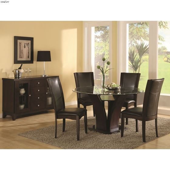 Daisy Round Glass Dining Table set 2