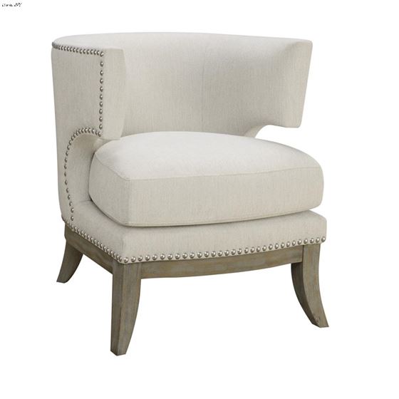 Dominic Barrel Back White Weathered Accent Chair 902559 By Coaster