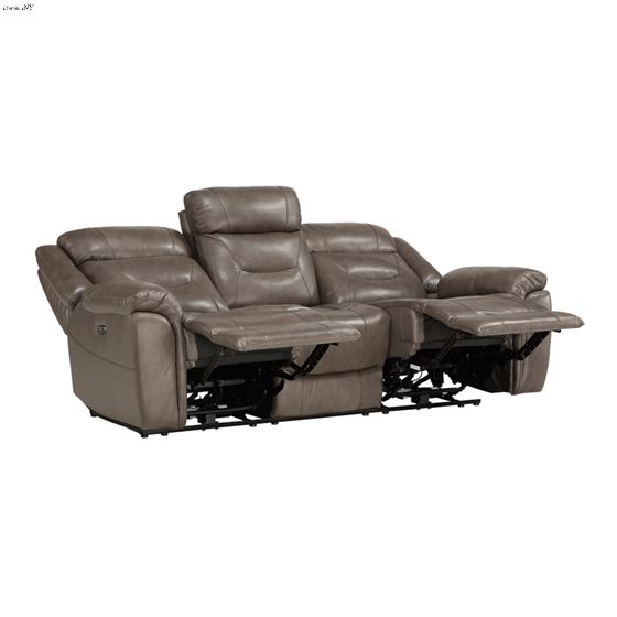 Kennett Taupe Leather Power Reclining Sofa 9528-3