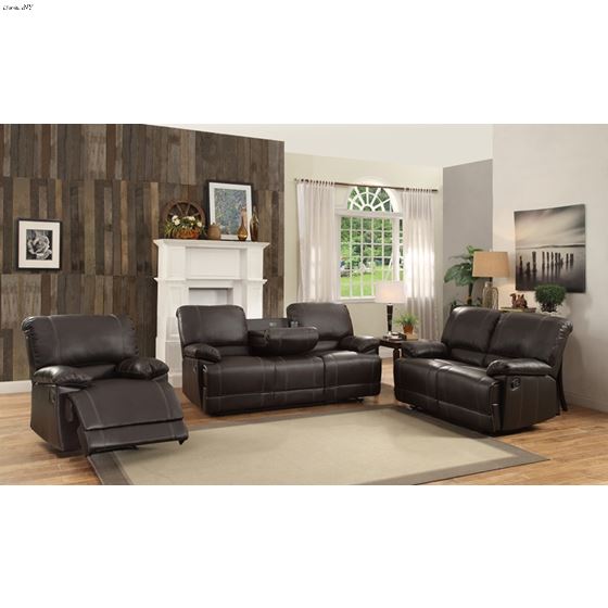 Cassville Dark Brown Living Room Recliner Collecti