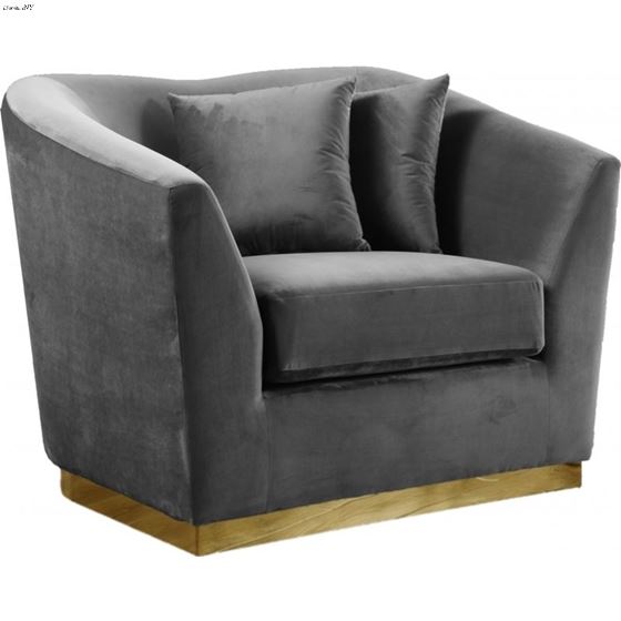 Arabella Grey Velvet Chair Arabella_Chair_Grey by Meridian Furniture