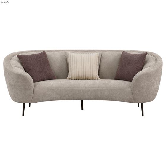 Ellorie Beige Channel Back Curved Sofa 504837-3