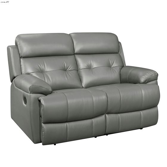 Lambent Grey Leather Reclining Loveseat 9529GRY-2 By Homelegance