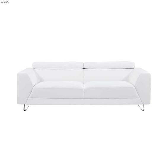 Modern White Leatherette Sofa U8210 by Global Furniture USA