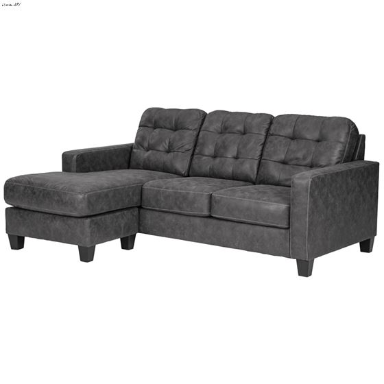 Venaldi Gunmetal Faux Leather Reversible Sofa Chaise 91501 By BenchCraft